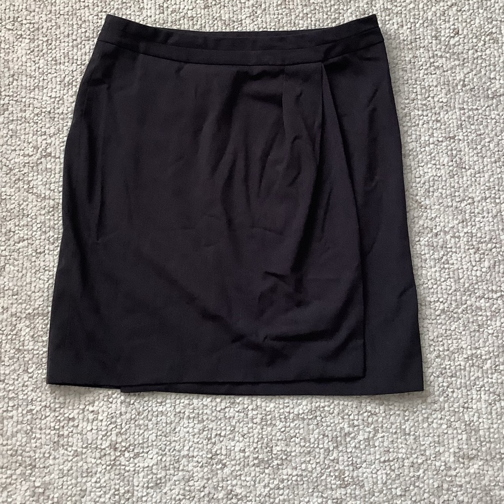 Like New Adrienne Vittadini Charcoal Gray Skirt Stretch Faux Wrap 8